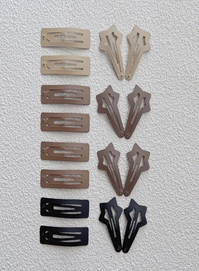 EleMirsa Brown Snap Hair Clip Hair Barrettes for Girls Women No Slip Metal Snap Clips Hair Pins Accessories - Image 4